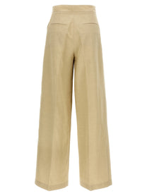 Yves Salomon Linen Trousers Beige