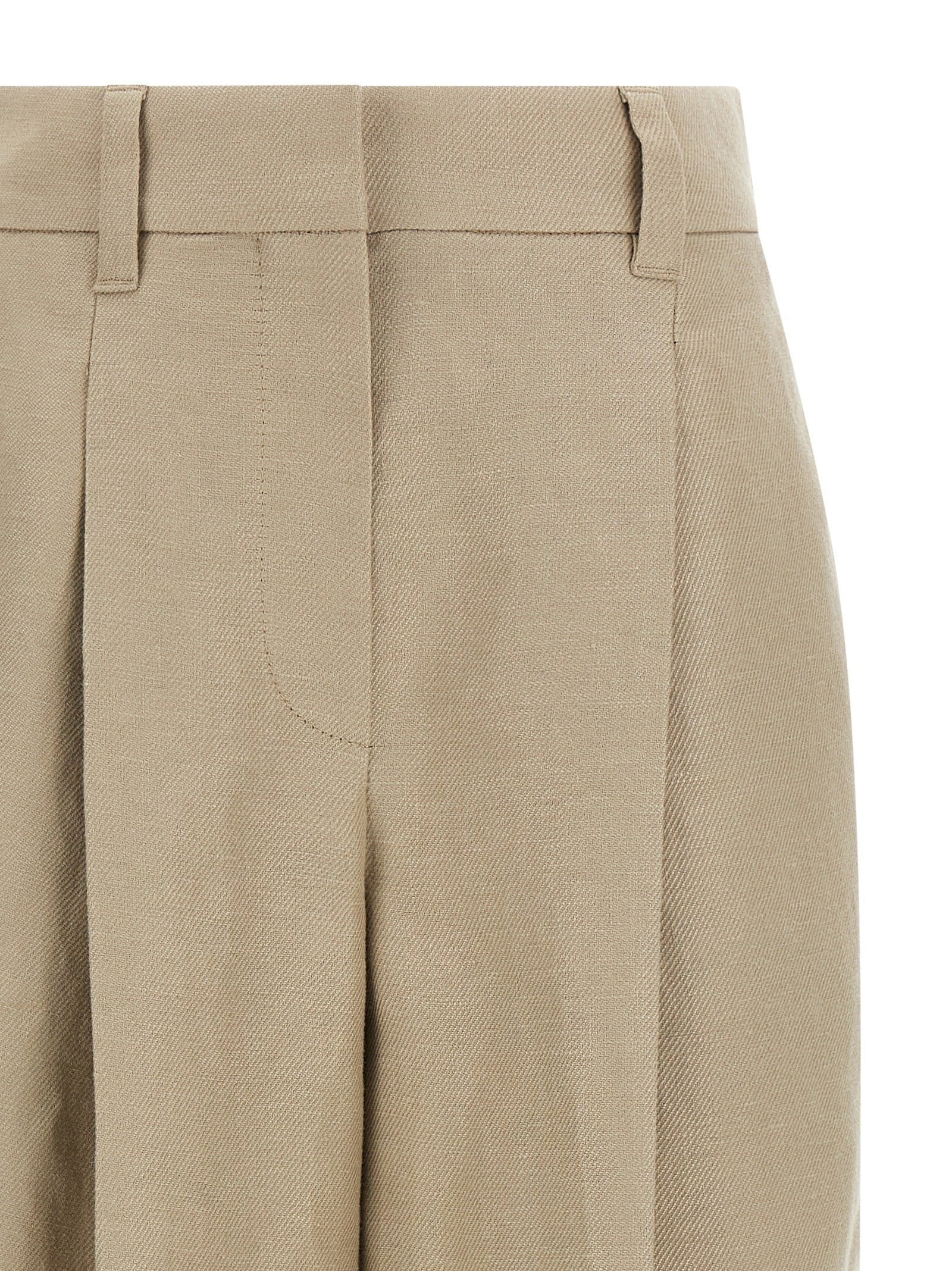 Brunello Cucinelli Linen Trousers Beige