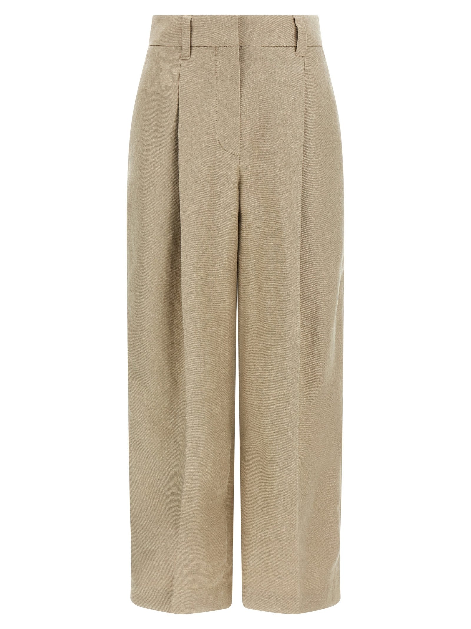Brunello Cucinelli Linen Trousers Beige