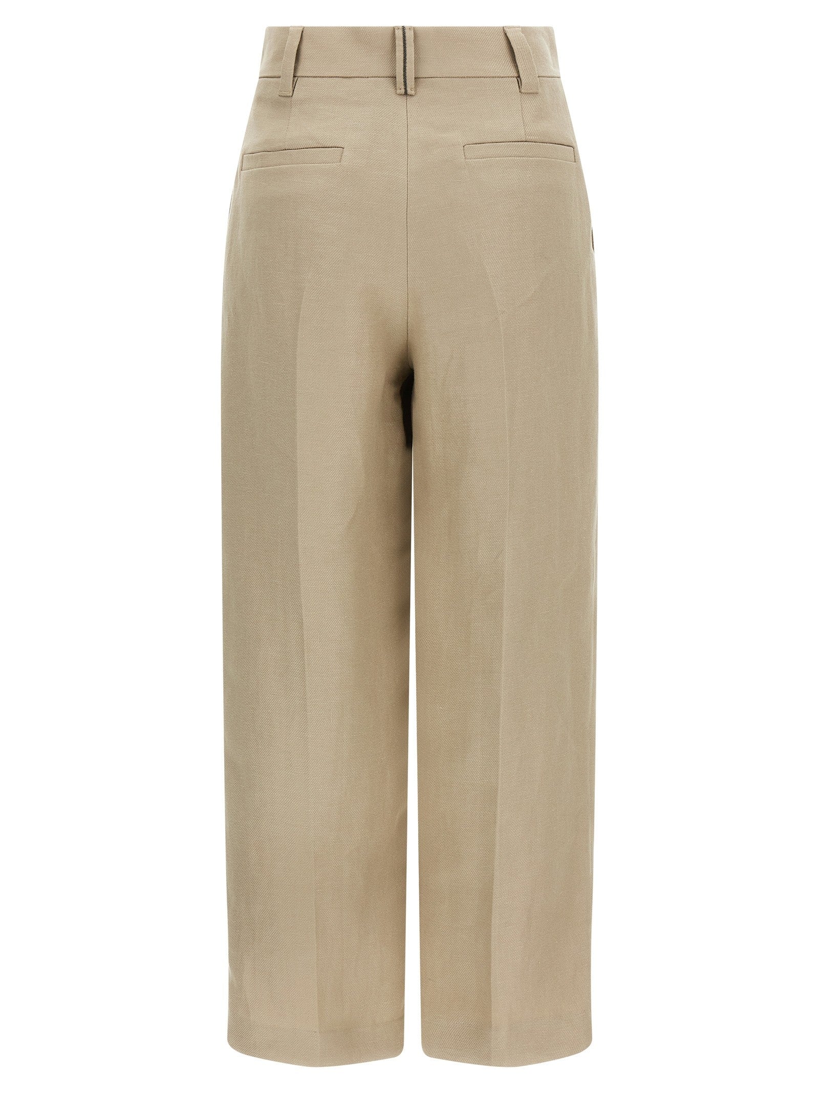 Brunello Cucinelli Linen Trousers Beige