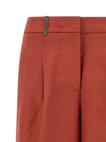 Peserico Linen Viscose Bermuda Shorts Red