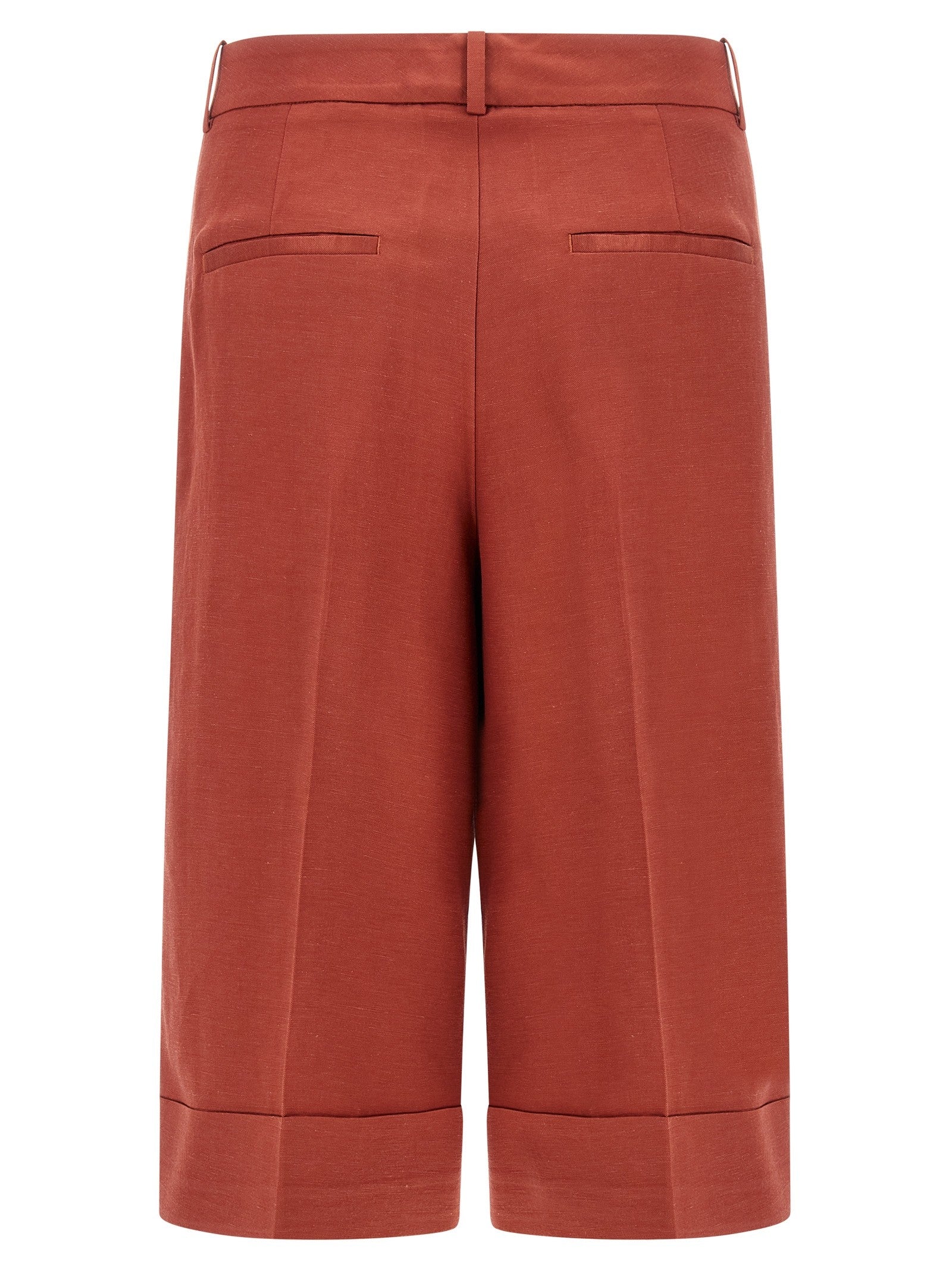 Peserico Linen Viscose Bermuda Shorts Red