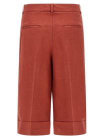 Peserico Linen Viscose Bermuda Shorts Red