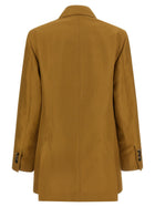 Alberto Biani Linen Viscose Blazer Brown, view 2