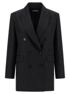 Alberto Biani Linen Viscose Blazer Black