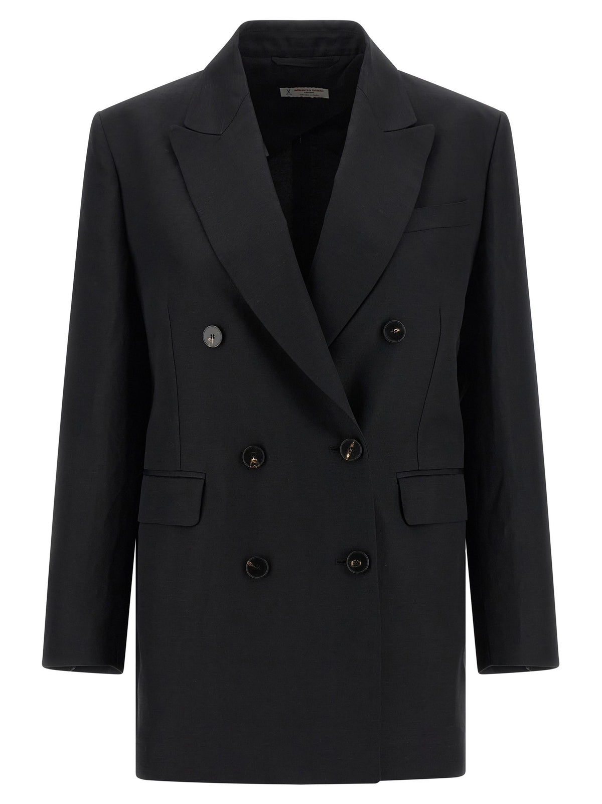 Alberto Biani Linen Viscose Blazer Black