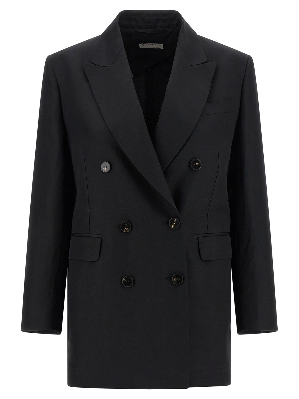 Alberto Biani Linen Viscose Blazer Black