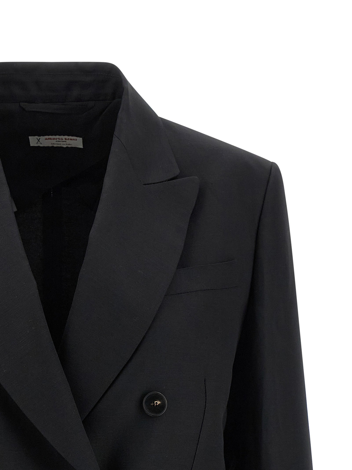 Alberto Biani Linen Viscose Blazer Black, view 3