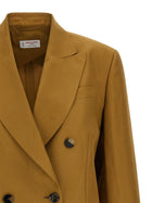 Alberto Biani Linen Viscose Blazer Brown, view 3
