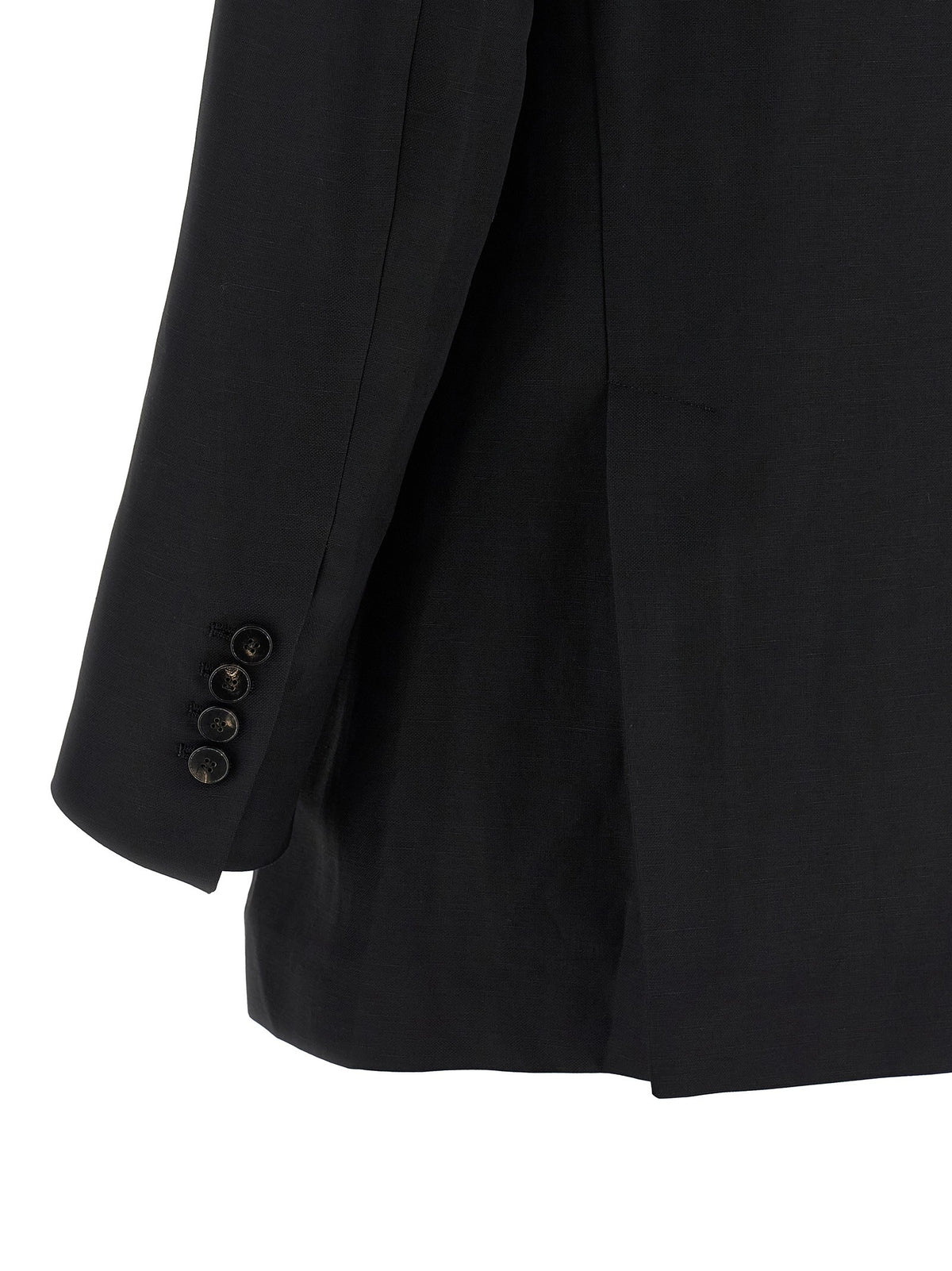 Alberto Biani Linen Viscose Blazer Black, view 4