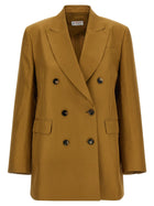 Alberto Biani Linen Viscose Blazer Brown