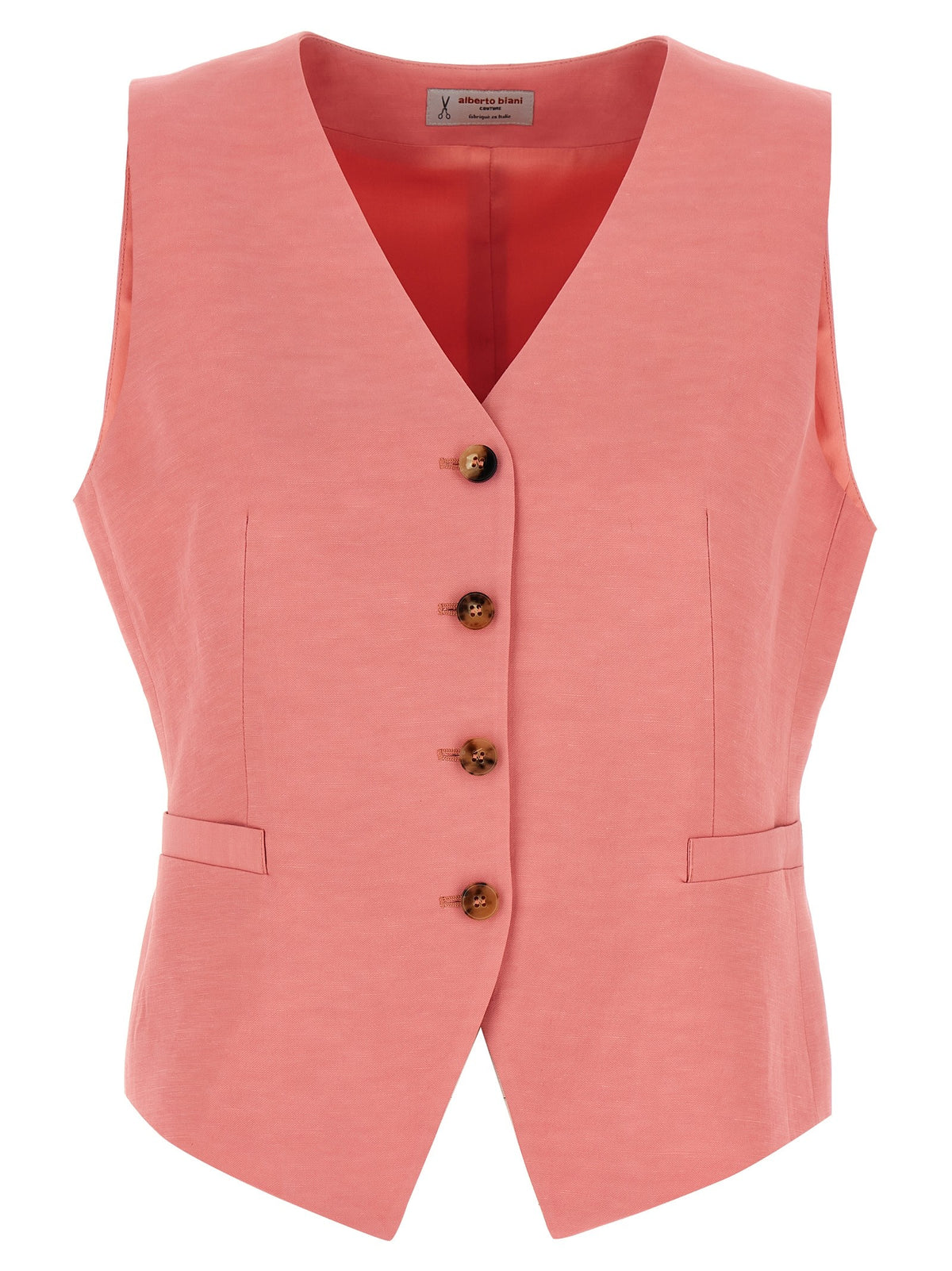 Alberto Biani Linen Viscose Vest Blue