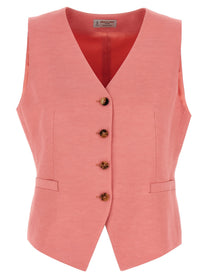 Alberto Biani Linen Viscose Vest Blue