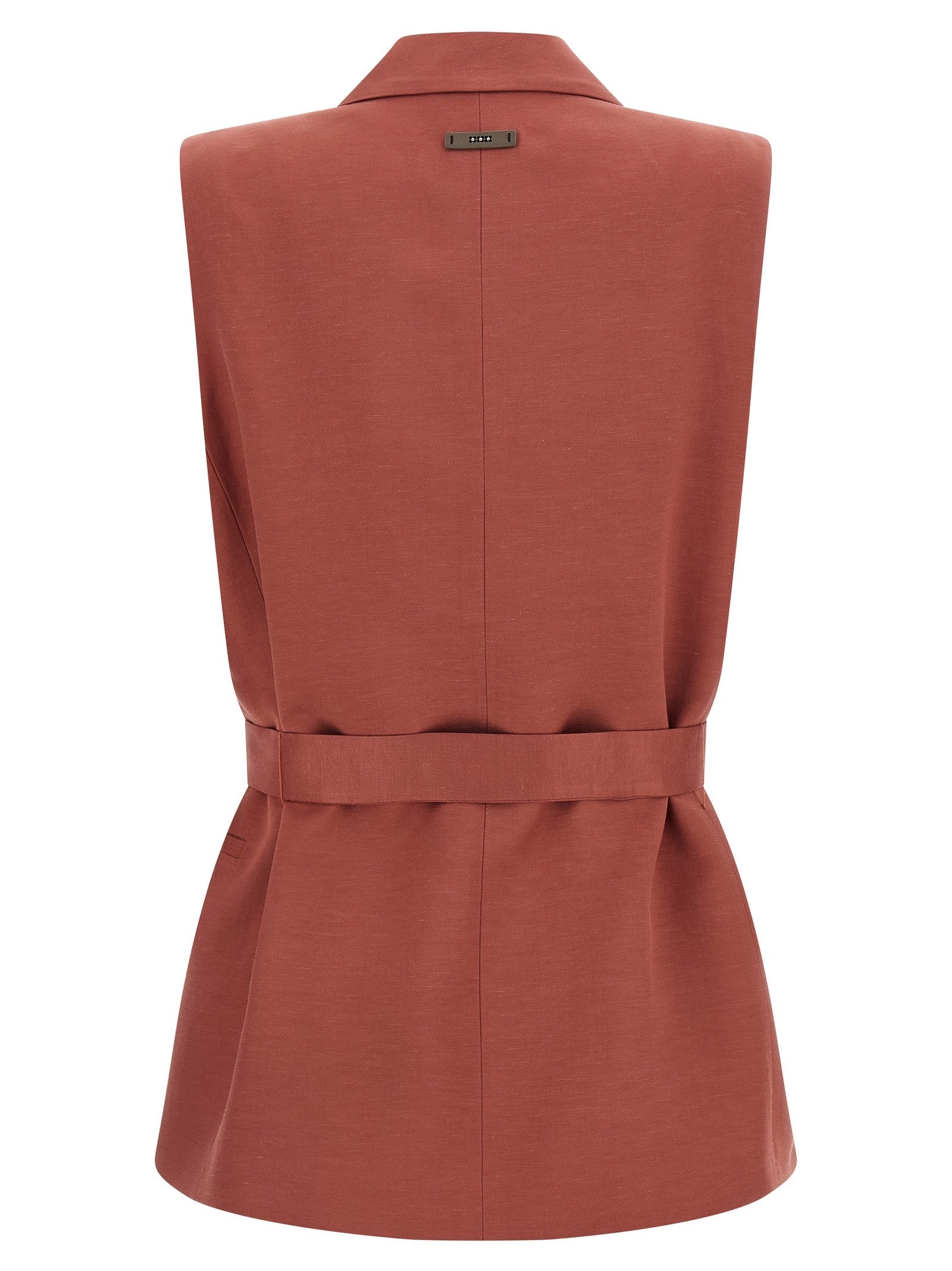 Peserico Linen Viscose Vest Red