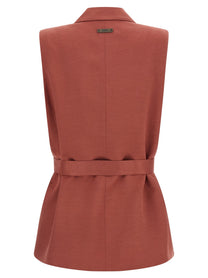 Peserico Linen Viscose Vest Red