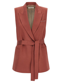 Peserico Linen Viscose Vest Red