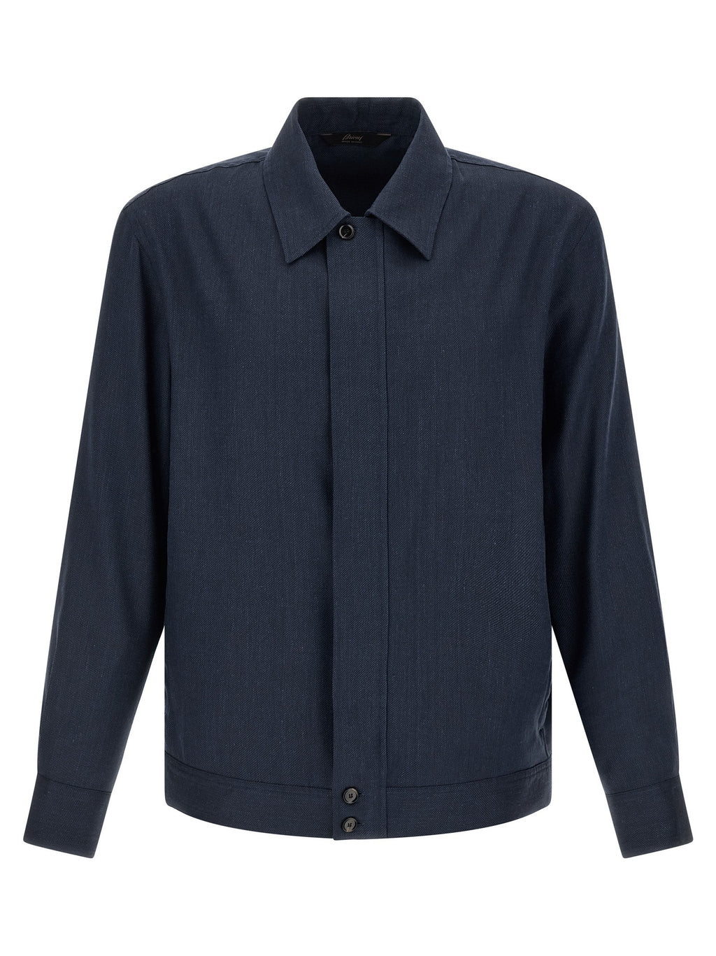 Brioni Linen Wool Blouson Blue