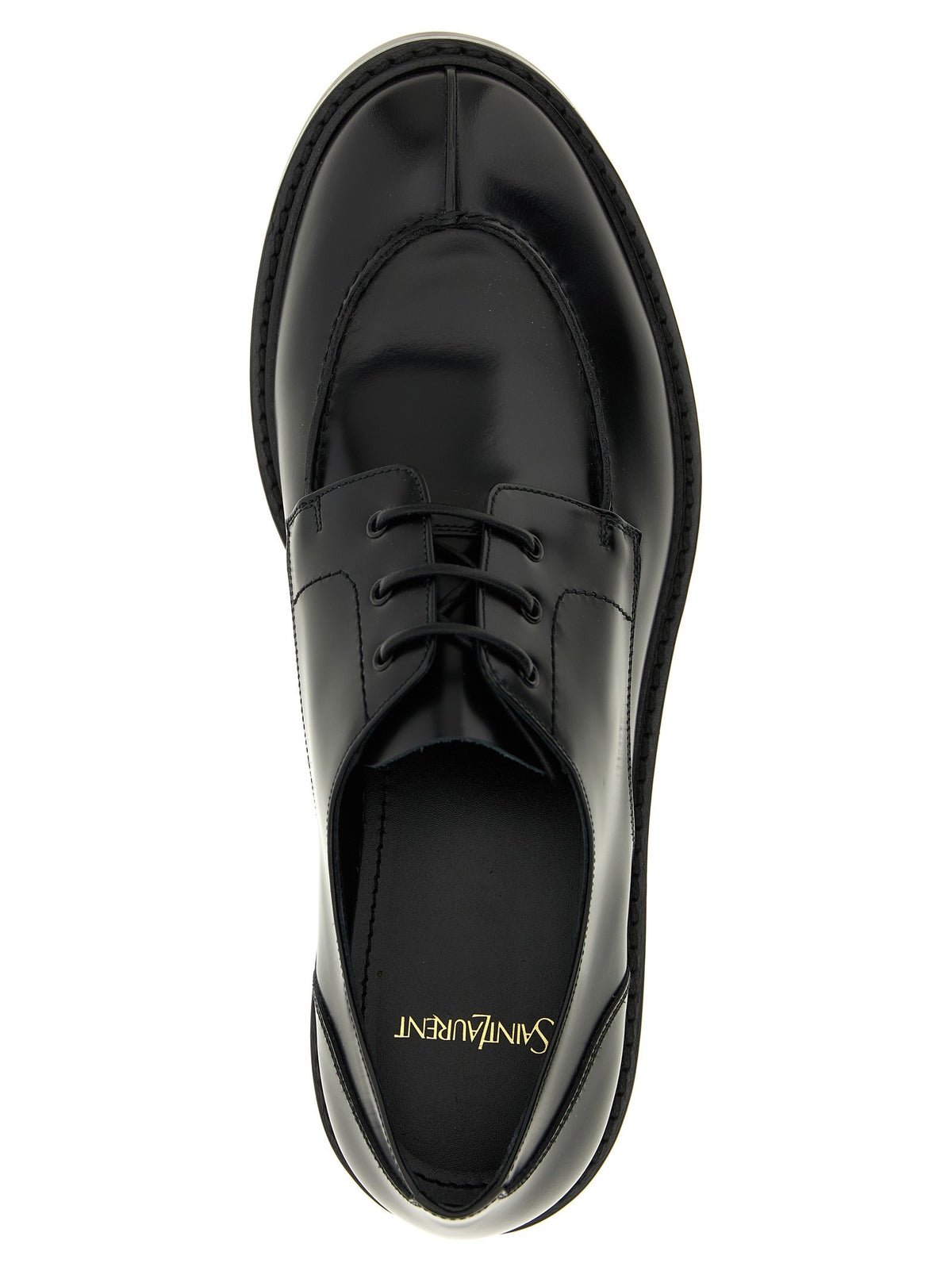 Saint Laurent Lino Lace up Shoes Black, view 4