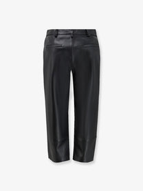 The Frankie Shop Women's Lior Capri Leather Trousers Black