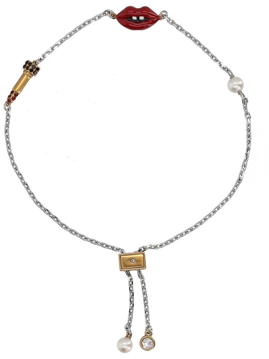 Marc Jacobs Women's Lips Slider Bracelet Silver Marc Jacobs