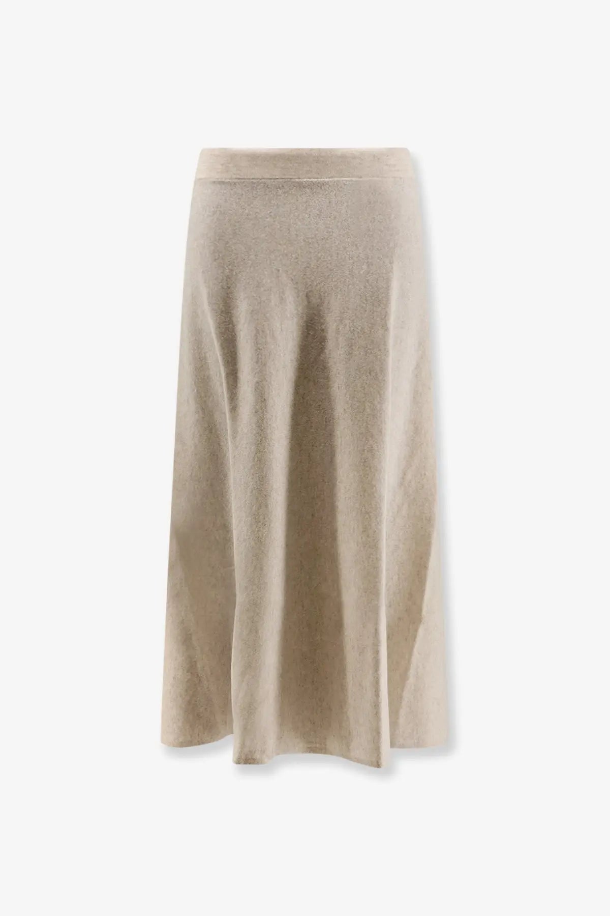 Lisa Yang women’s torie cashmere skirt white soft beige knit midi skirt with subtle texture and elastic waistband