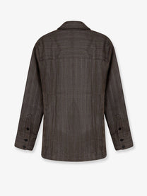 Soeur Women's Lisbonne Virgin Wool Shirt Brown, view 2