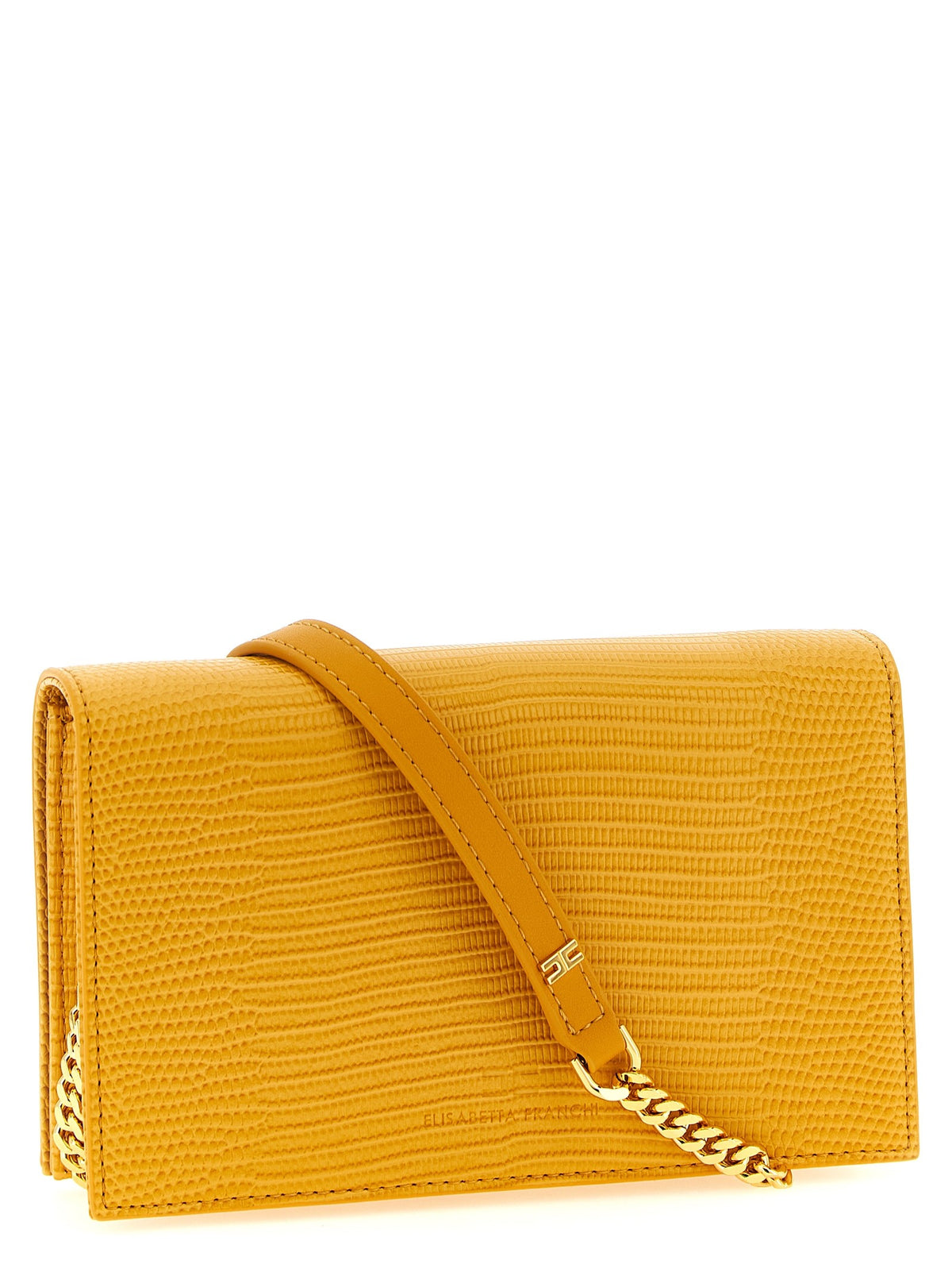 Elisabetta Franchi Lizard Print Crossbody Bag Beige, view 2