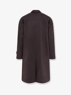 Hevò Men's Loconia Single Breasted Wool Blend Coat Brown