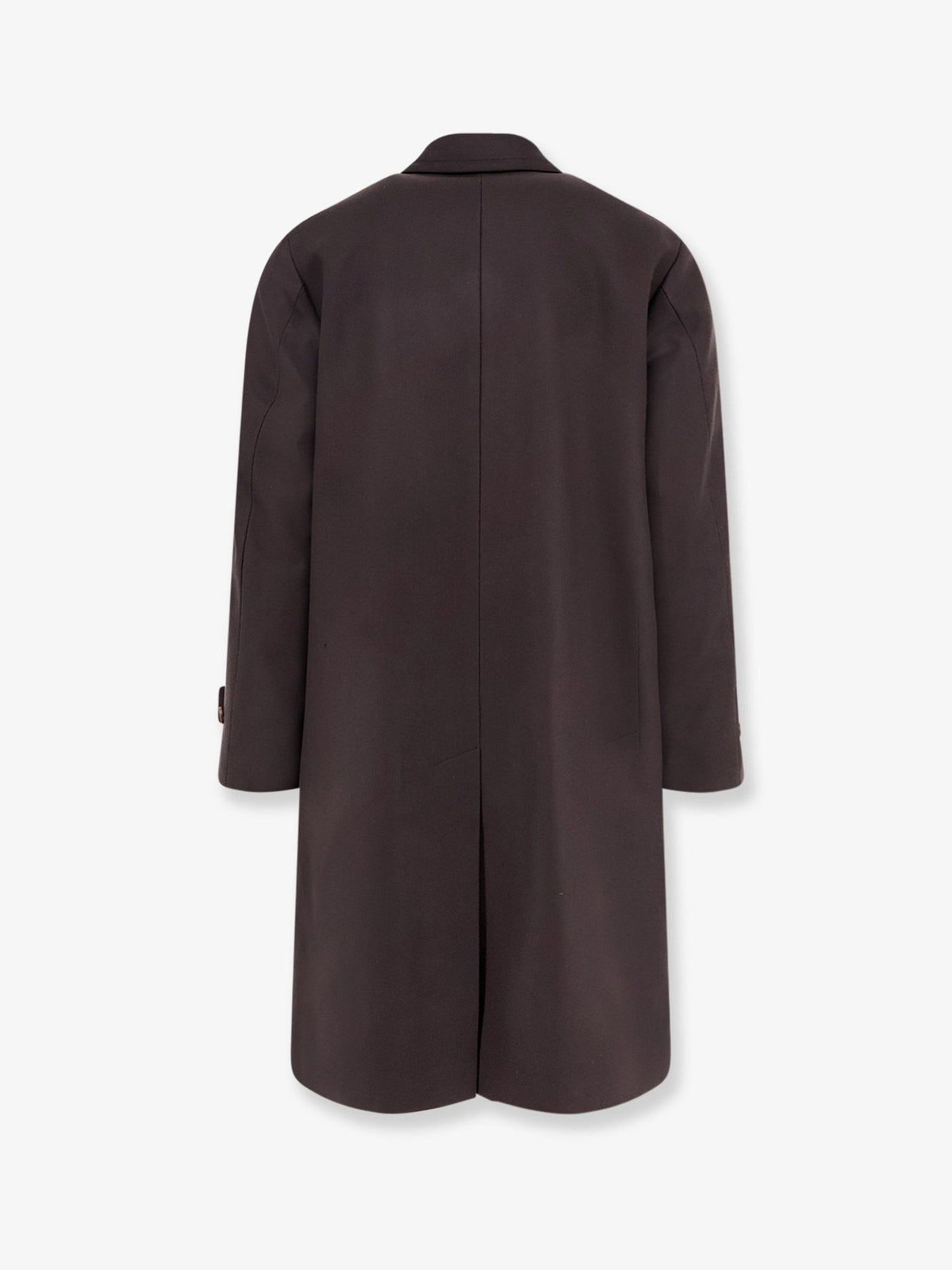 Hevò Men's Loconia Single Breasted Wool Blend Coat Brown