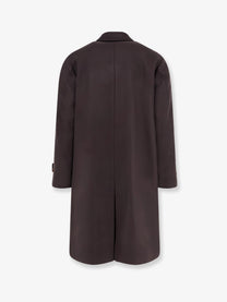 Hevò Men's Loconia Single Breasted Wool Blend Coat Brown