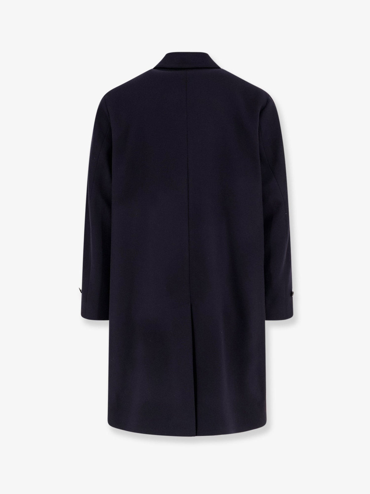 Hevò Men's Loconia Single Breasted Wool Blend Coat Blue