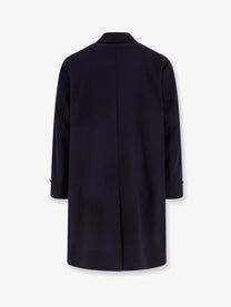 Hevò Men's Loconia Single Breasted Wool Blend Coat Blue
