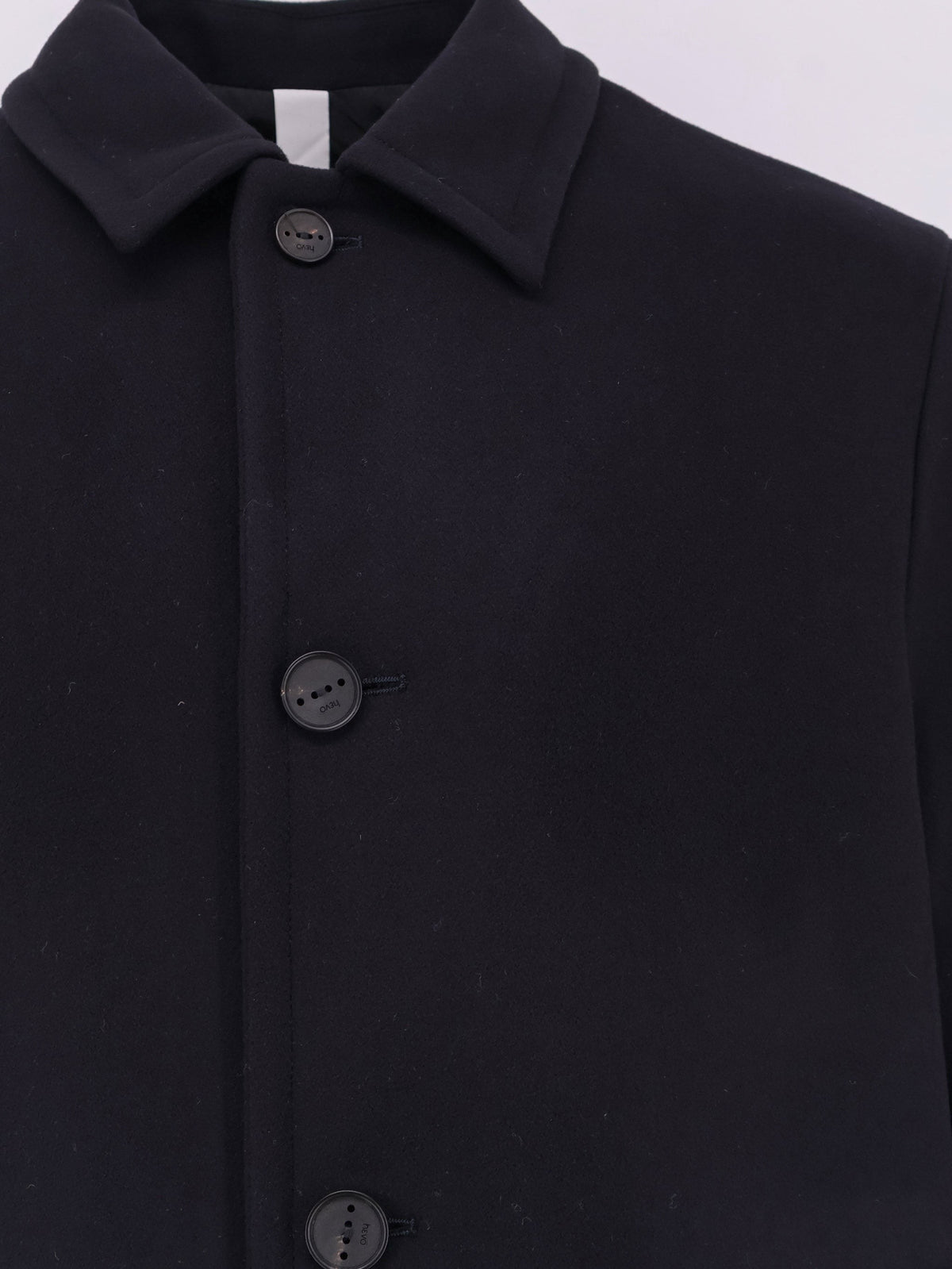 Hevò Men's Loconia Single Breasted Wool Blend Coat Blue