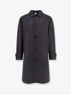 Hevò Men's Loconia Single Breasted Wool Blend Coat Grey