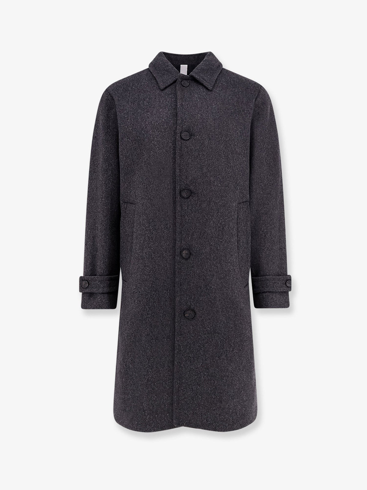 Hevò Men's Loconia Single Breasted Wool Blend Coat Grey