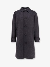 Hevò Men's Loconia Single Breasted Wool Blend Coat Grey