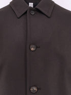 Hevò Men's Loconia Single Breasted Wool Blend Coat Brown