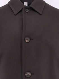 Hevò Men's Loconia Single Breasted Wool Blend Coat Brown