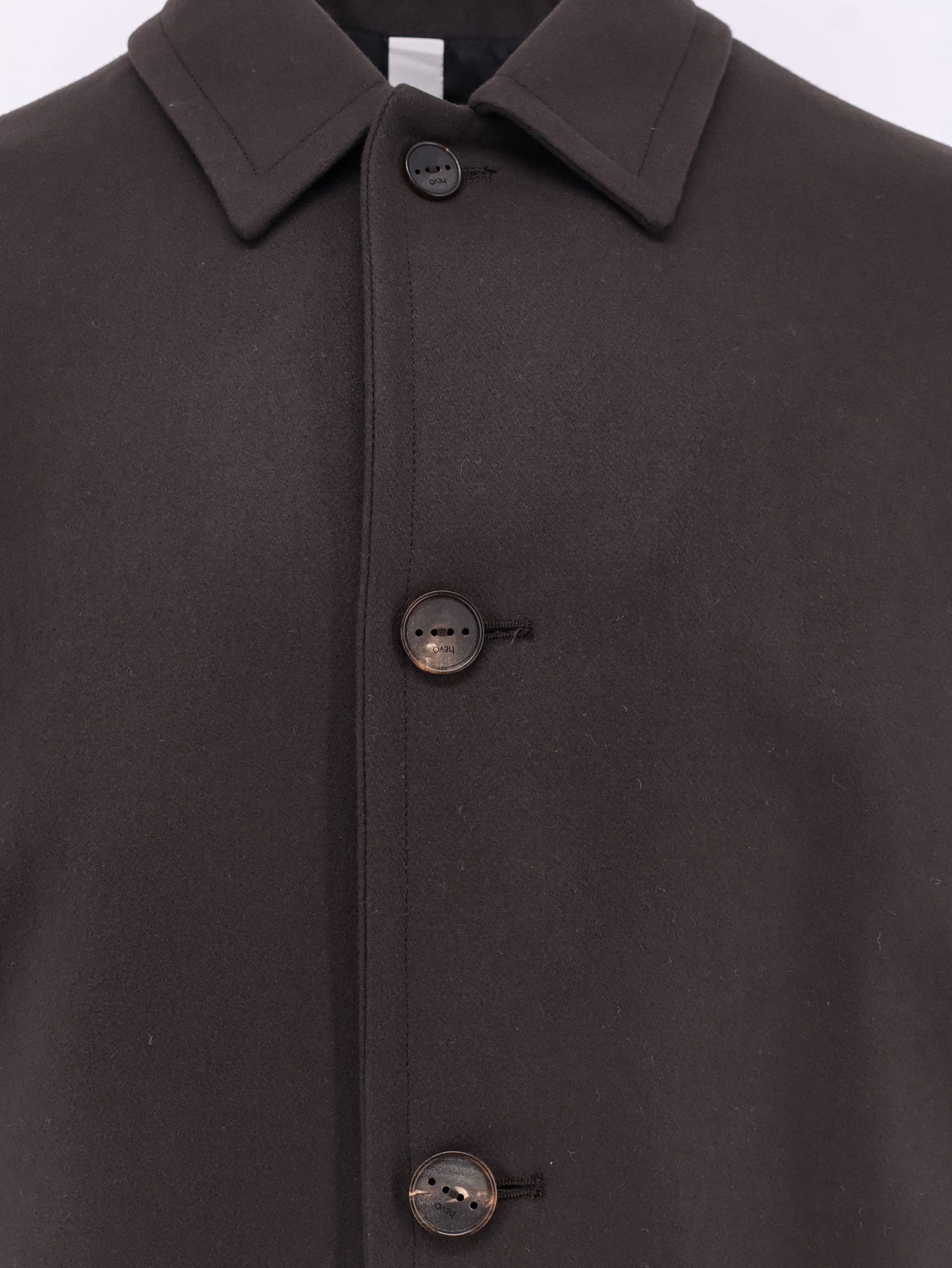 Hevò Men's Loconia Single Breasted Wool Blend Coat Brown