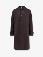 Hevò Men's Loconia Single Breasted Wool Blend Coat Brown