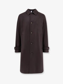 Hevò Men's Loconia Single Breasted Wool Blend Coat Brown