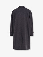 Hevò Men's Loconia Single Breasted Wool Blend Coat Grey