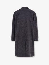 Hevò Men's Loconia Single Breasted Wool Blend Coat Grey