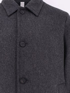 Hevò Men's Loconia Single Breasted Wool Blend Coat Grey