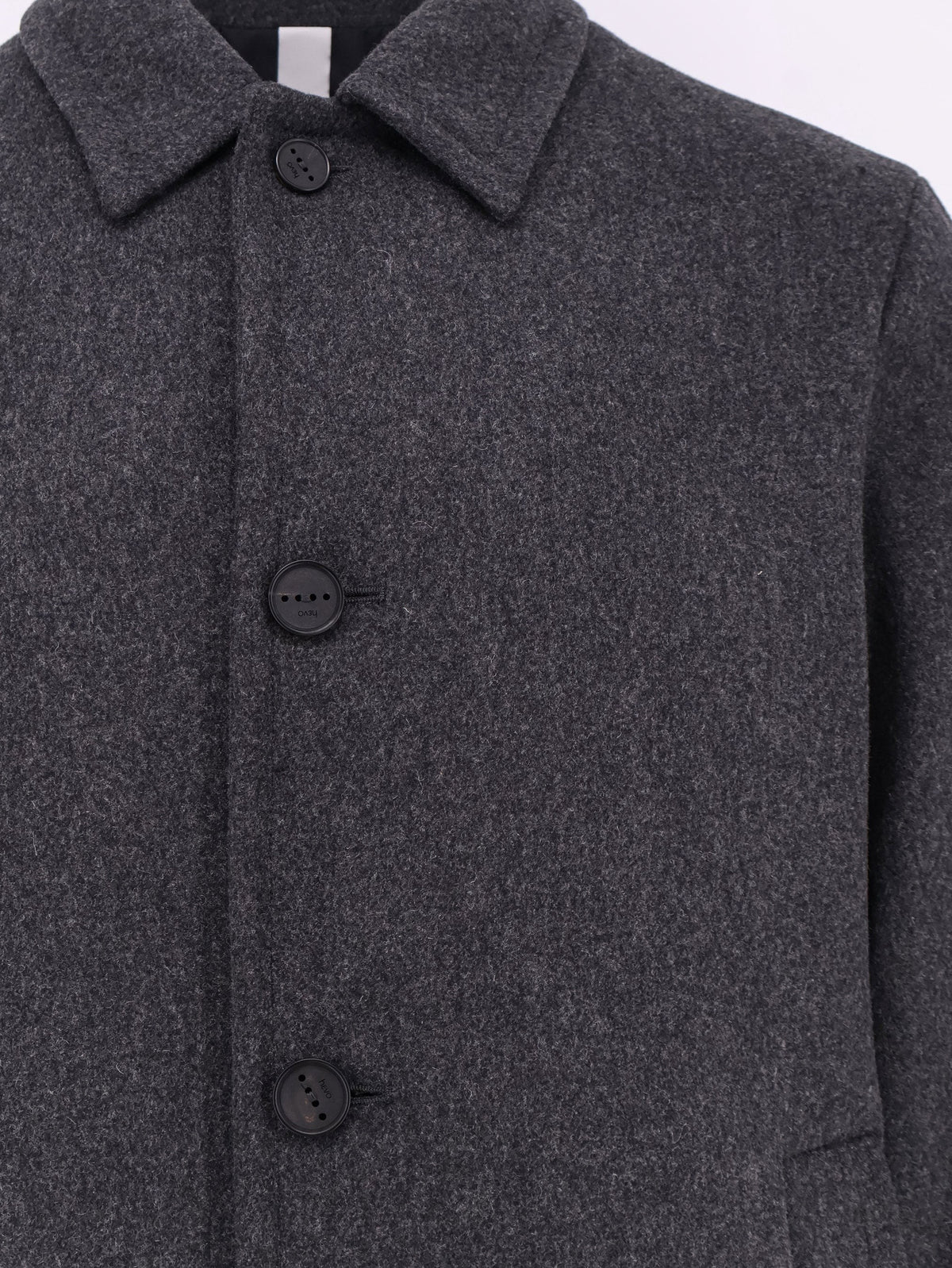 Hevò Men's Loconia Single Breasted Wool Blend Coat Grey
