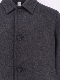Hevò Men's Loconia Single Breasted Wool Blend Coat Grey