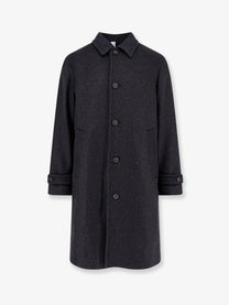 Hevò Men's Loconia Wool Blend Coat Black