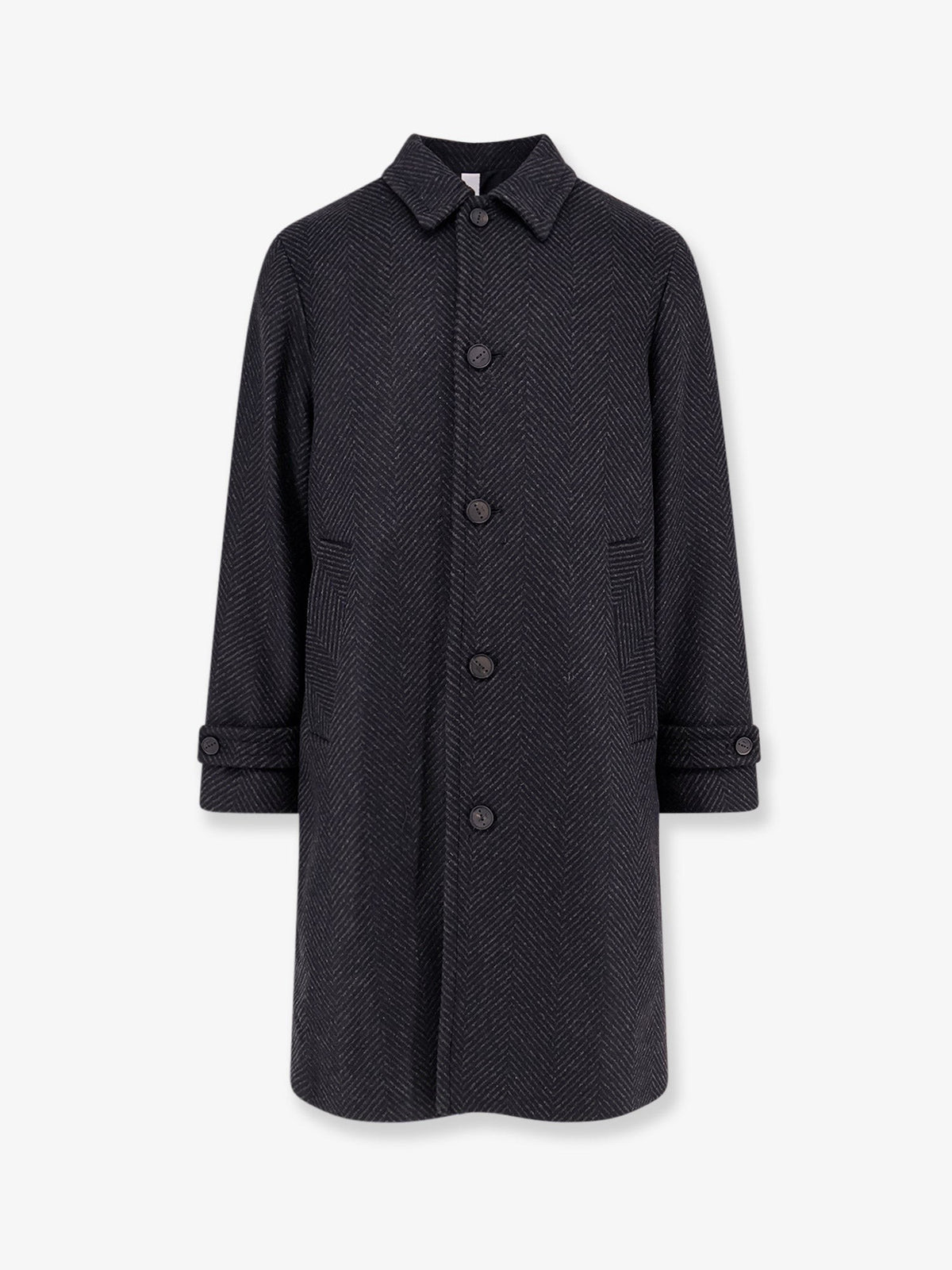 Hevò Men's Loconia Wool Blend Coat Black
