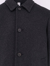 Hevò Men's Loconia Wool Blend Coat Black