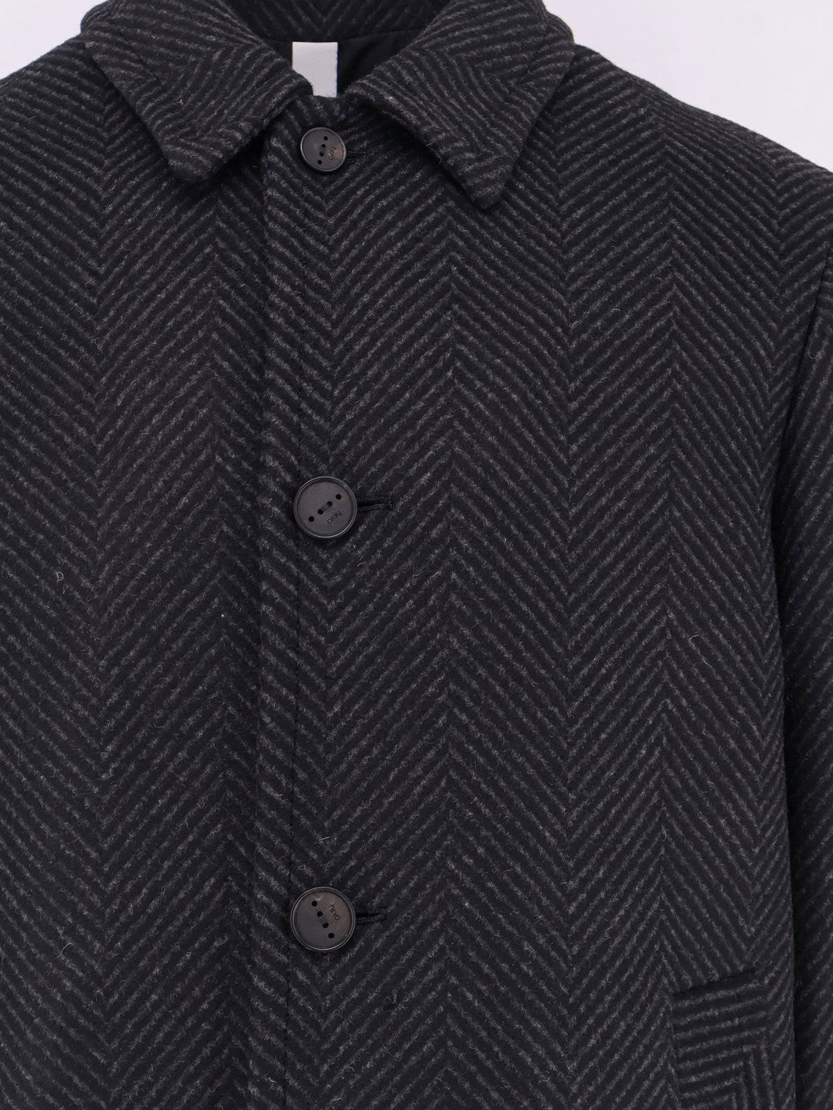 Hevò Men's Loconia Wool Blend Coat Black